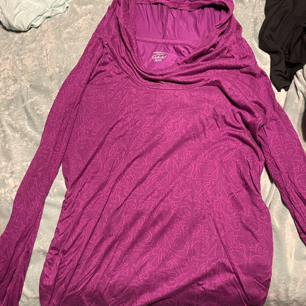 Long sleeve cowl neck hoodie